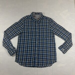 Chubbies Men's Reversible Button Up Shirt Plaid / Dinosaur Print Size L